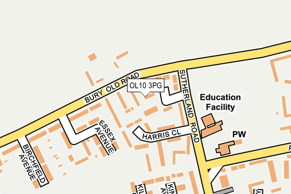 OL10 3PG map - OS OpenMap – Local (Ordnance Survey)