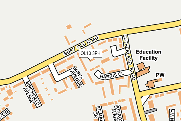 OL10 3PH map - OS OpenMap – Local (Ordnance Survey)