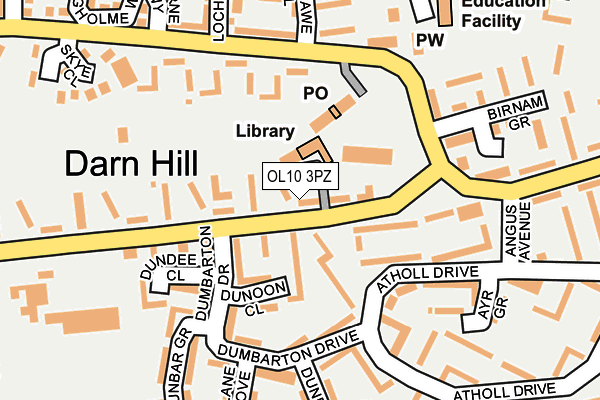 OL10 3PZ map - OS OpenMap – Local (Ordnance Survey)
