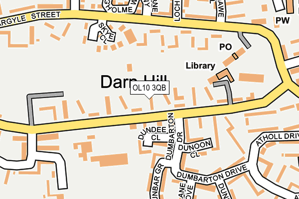 OL10 3QB map - OS OpenMap – Local (Ordnance Survey)