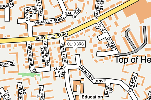 OL10 3RG map - OS OpenMap – Local (Ordnance Survey)
