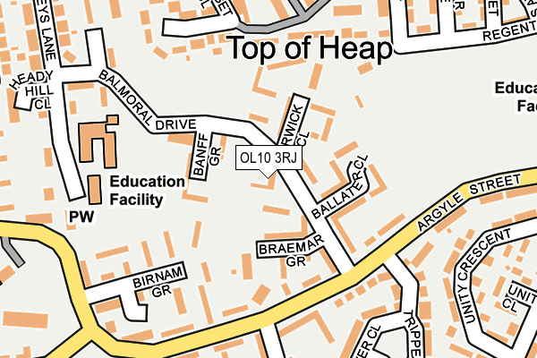 OL10 3RJ map - OS OpenMap – Local (Ordnance Survey)