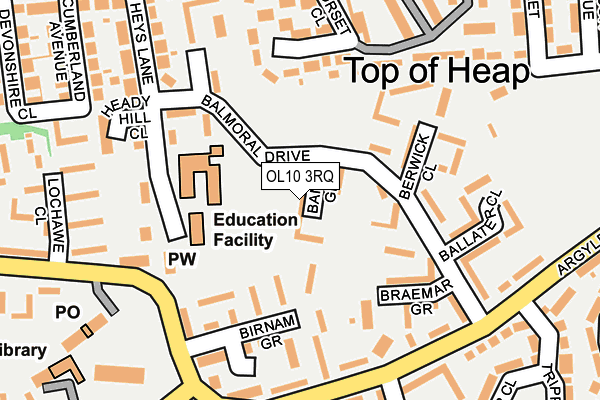 OL10 3RQ map - OS OpenMap – Local (Ordnance Survey)