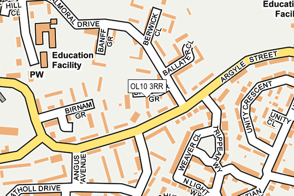 OL10 3RR map - OS OpenMap – Local (Ordnance Survey)