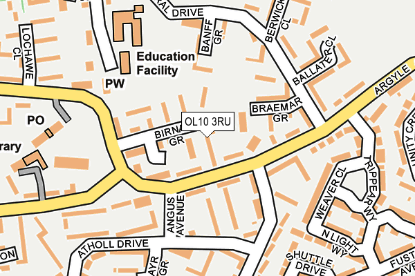 OL10 3RU map - OS OpenMap – Local (Ordnance Survey)