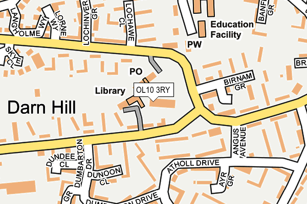 OL10 3RY map - OS OpenMap – Local (Ordnance Survey)