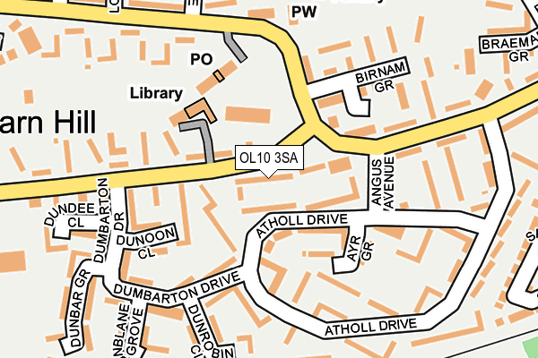 OL10 3SA map - OS OpenMap – Local (Ordnance Survey)