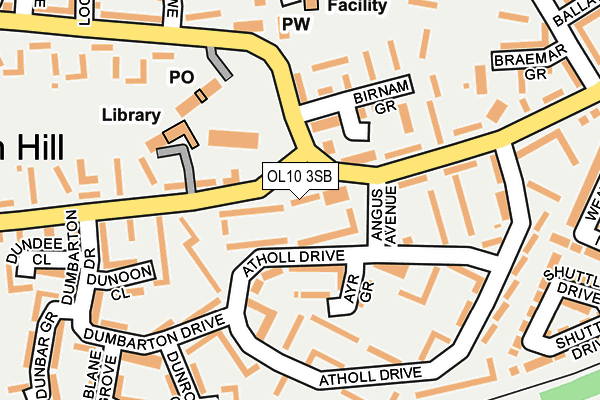 OL10 3SB map - OS OpenMap – Local (Ordnance Survey)