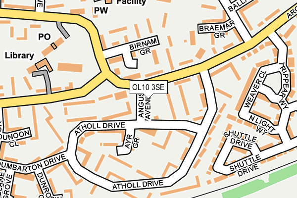 OL10 3SE map - OS OpenMap – Local (Ordnance Survey)