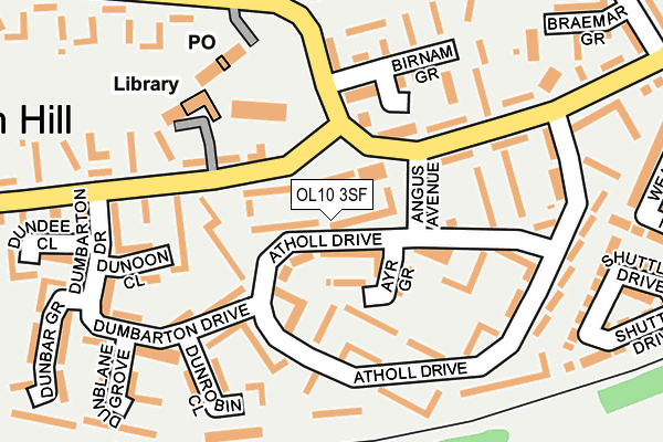 OL10 3SF map - OS OpenMap – Local (Ordnance Survey)