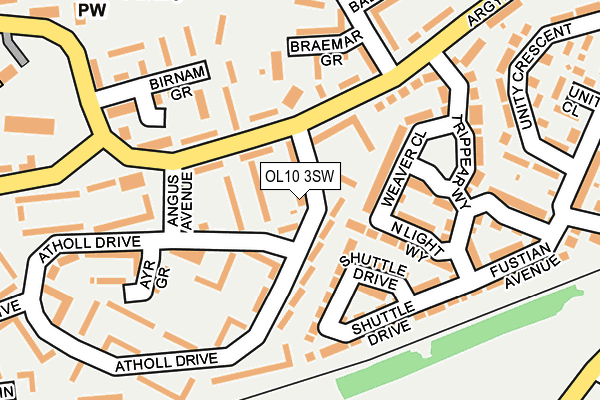OL10 3SW map - OS OpenMap – Local (Ordnance Survey)