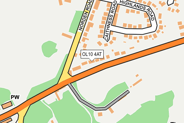 OL10 4AT map - OS OpenMap – Local (Ordnance Survey)