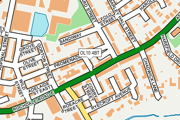 OL10 4BT map - OS OpenMap – Local (Ordnance Survey)