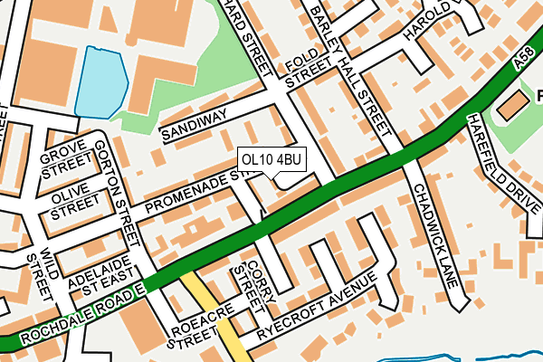 OL10 4BU map - OS OpenMap – Local (Ordnance Survey)