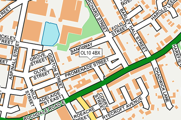 OL10 4BX map - OS OpenMap – Local (Ordnance Survey)