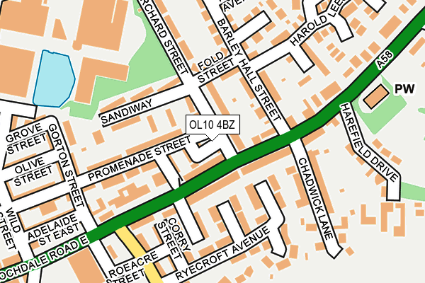 OL10 4BZ map - OS OpenMap – Local (Ordnance Survey)