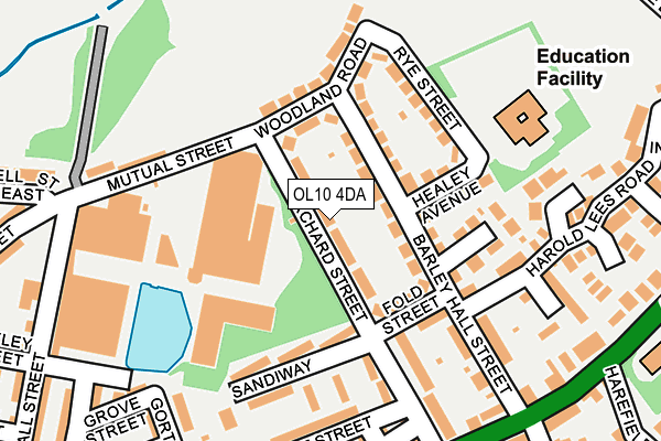 OL10 4DA map - OS OpenMap – Local (Ordnance Survey)