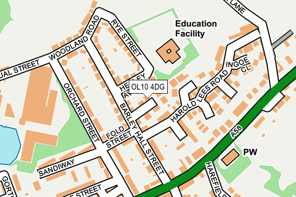 OL10 4DG map - OS OpenMap – Local (Ordnance Survey)