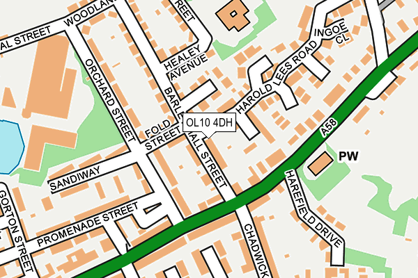 OL10 4DH map - OS OpenMap – Local (Ordnance Survey)