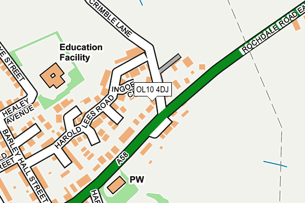 OL10 4DJ map - OS OpenMap – Local (Ordnance Survey)