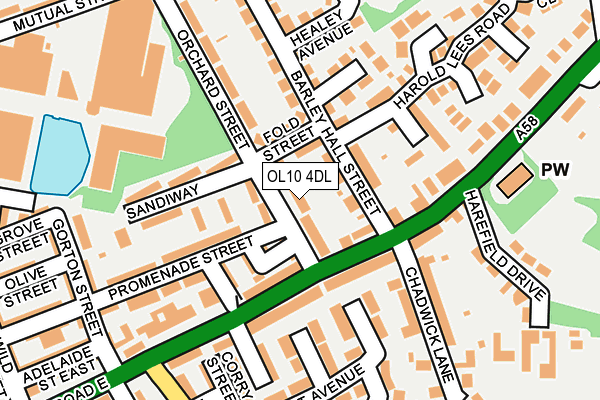 OL10 4DL map - OS OpenMap – Local (Ordnance Survey)