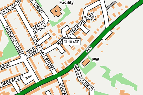 OL10 4DP map - OS OpenMap – Local (Ordnance Survey)