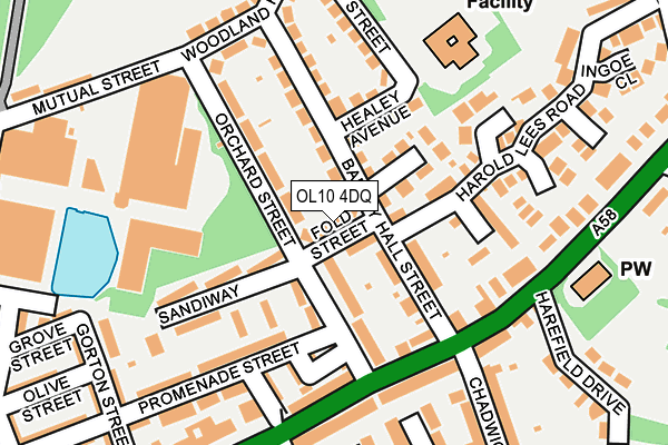 OL10 4DQ map - OS OpenMap – Local (Ordnance Survey)