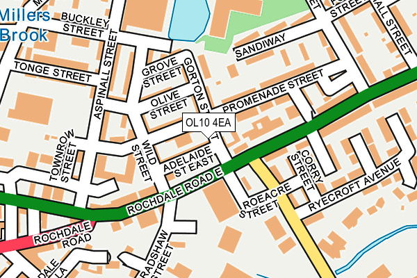 OL10 4EA map - OS OpenMap – Local (Ordnance Survey)