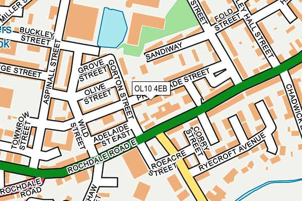 OL10 4EB map - OS OpenMap – Local (Ordnance Survey)
