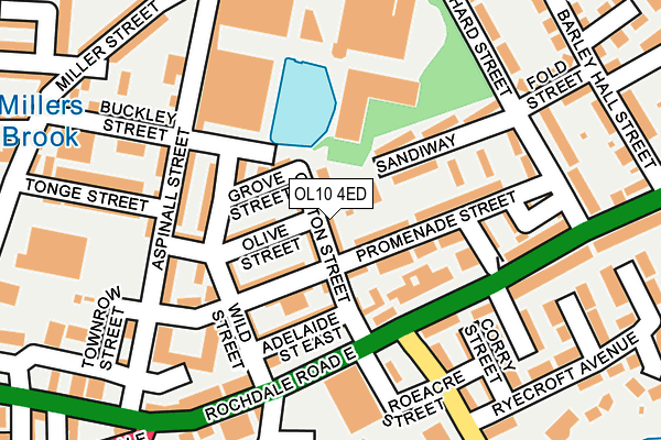 OL10 4ED map - OS OpenMap – Local (Ordnance Survey)