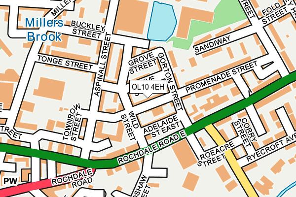 OL10 4EH map - OS OpenMap – Local (Ordnance Survey)