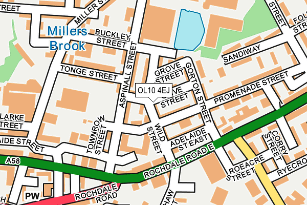 OL10 4EJ map - OS OpenMap – Local (Ordnance Survey)