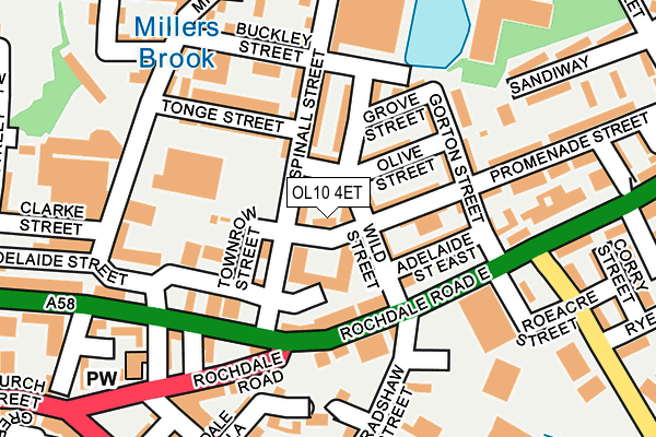 OL10 4ET map - OS OpenMap – Local (Ordnance Survey)