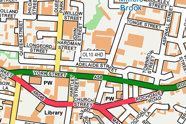 OL10 4HD map - OS OpenMap – Local (Ordnance Survey)