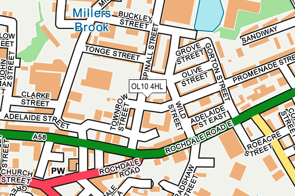 OL10 4HL map - OS OpenMap – Local (Ordnance Survey)