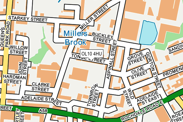 OL10 4HU map - OS OpenMap – Local (Ordnance Survey)