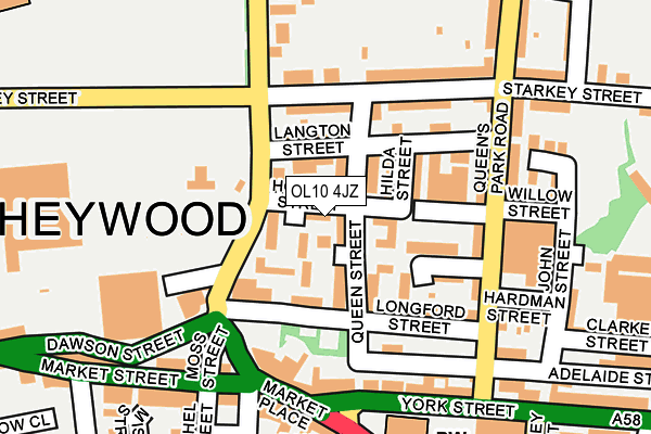 OL10 4JZ map - OS OpenMap – Local (Ordnance Survey)