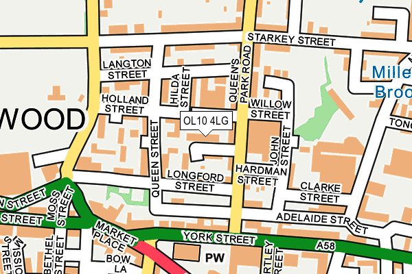 OL10 4LG map - OS OpenMap – Local (Ordnance Survey)