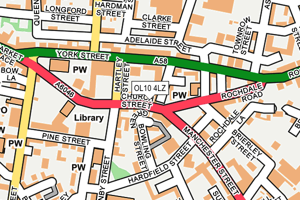 OL10 4LZ map - OS OpenMap – Local (Ordnance Survey)