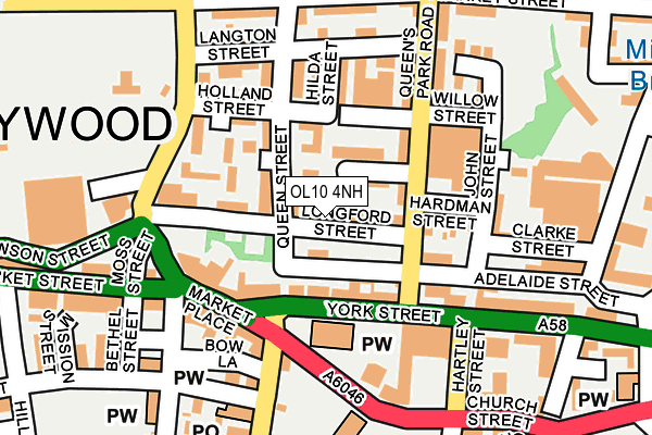 OL10 4NH map - OS OpenMap – Local (Ordnance Survey)