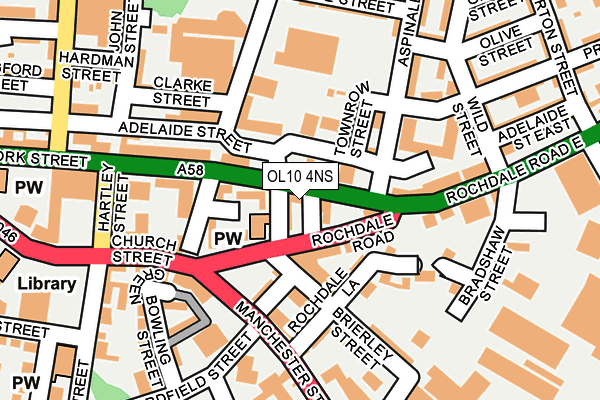 OL10 4NS map - OS OpenMap – Local (Ordnance Survey)