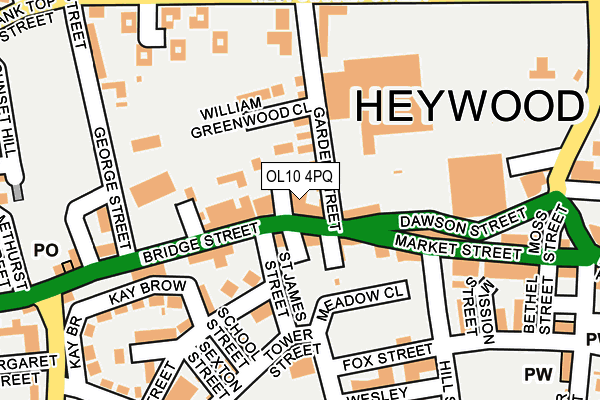 OL10 4PQ map - OS OpenMap – Local (Ordnance Survey)