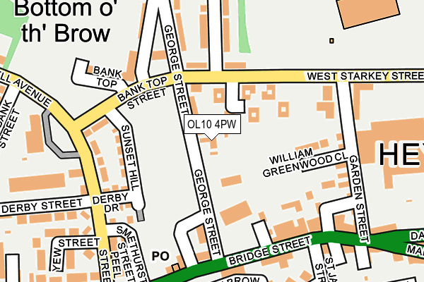 OL10 4PW map - OS OpenMap – Local (Ordnance Survey)