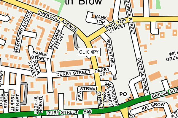 OL10 4PY map - OS OpenMap – Local (Ordnance Survey)