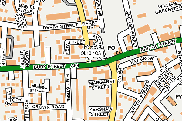 OL10 4QA map - OS OpenMap – Local (Ordnance Survey)