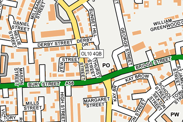 OL10 4QB map - OS OpenMap – Local (Ordnance Survey)