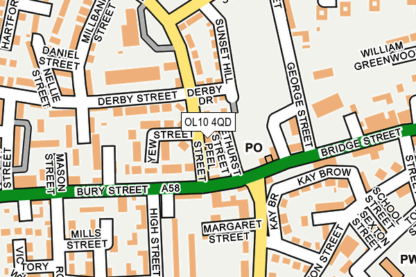 OL10 4QD map - OS OpenMap – Local (Ordnance Survey)