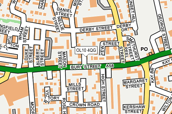 OL10 4QG map - OS OpenMap – Local (Ordnance Survey)