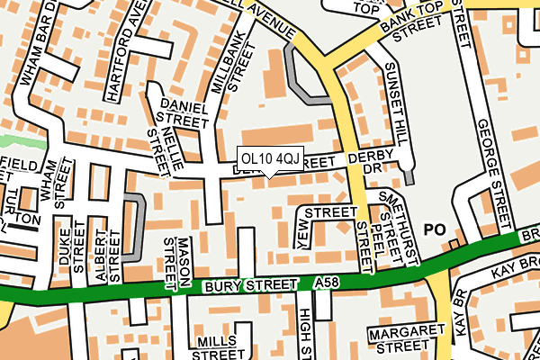 OL10 4QJ map - OS OpenMap – Local (Ordnance Survey)