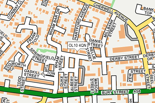 OL10 4QN map - OS OpenMap – Local (Ordnance Survey)